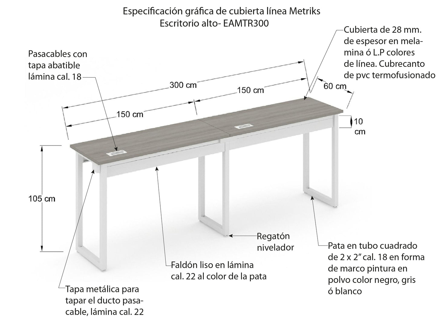 Escritorio Doble Alto EAMTR