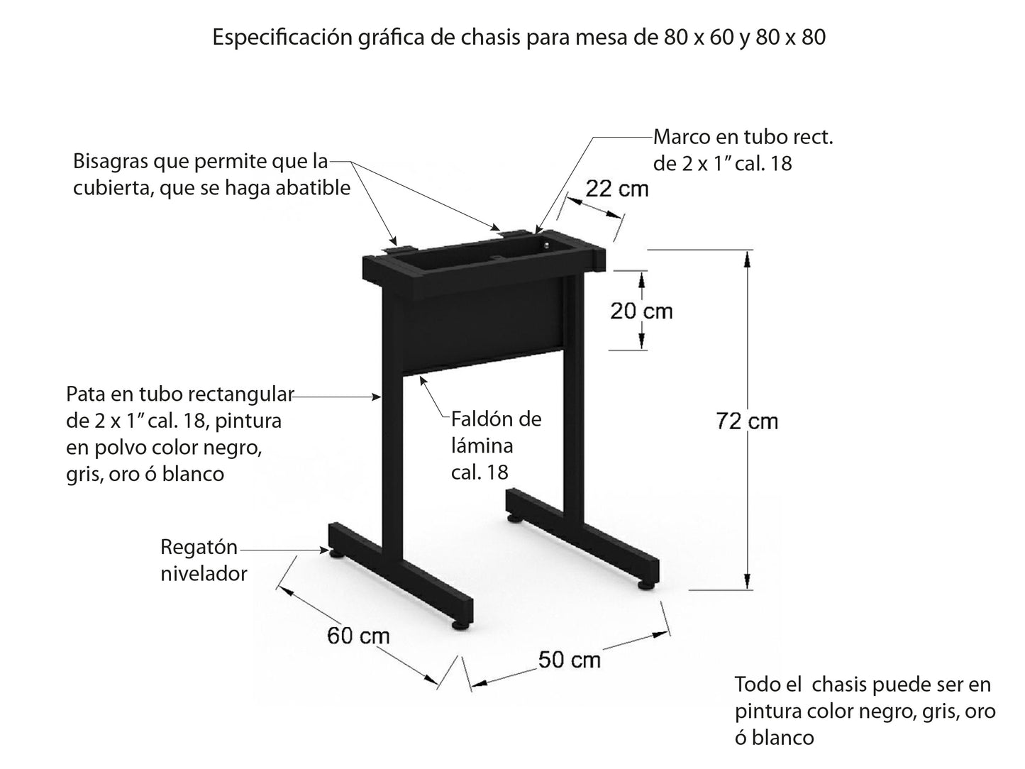 Chasis Base Plegable CHP50