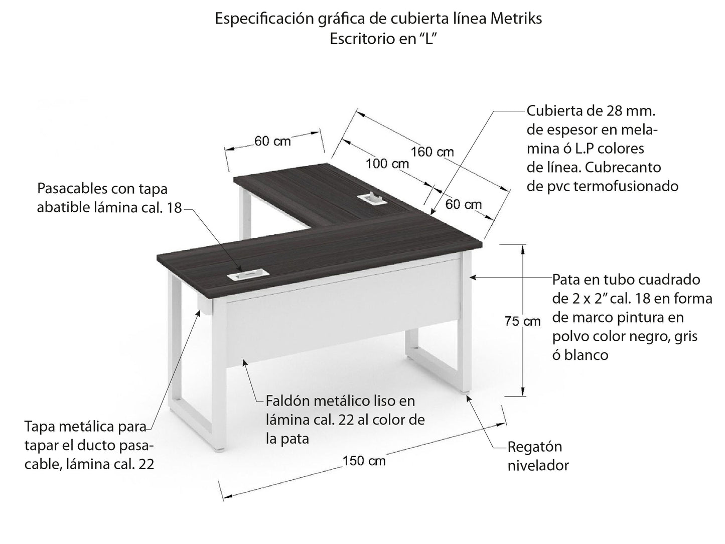 Escritorio Ejecutivo con Lateral MLEO