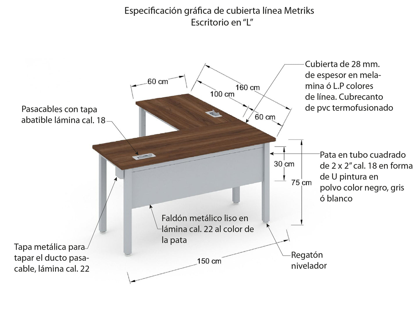Escritorio Ejecutivo con Lateral MLEU