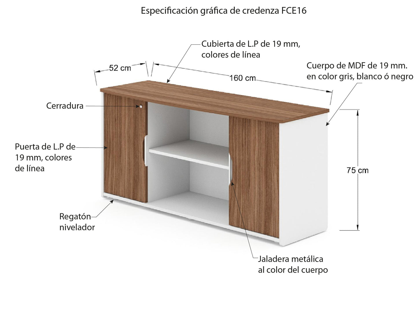 Credenza Ejecutiva Express FCE16