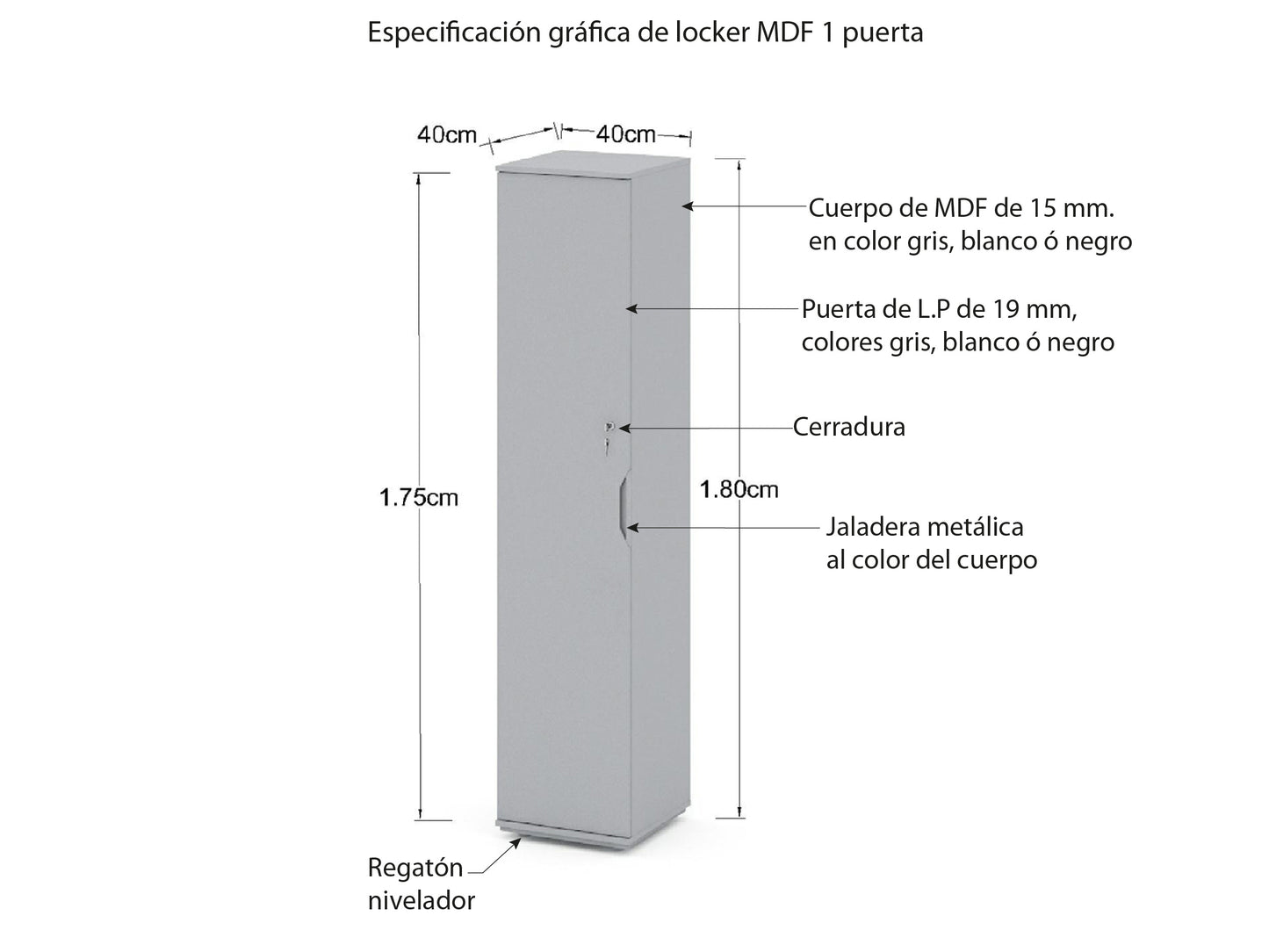 Locker Económico de MDF 1 Puerta LKDF1