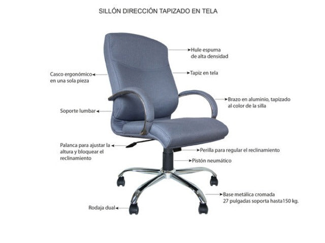 Sillón Directivo Respaldo Alto Austria en Tela
