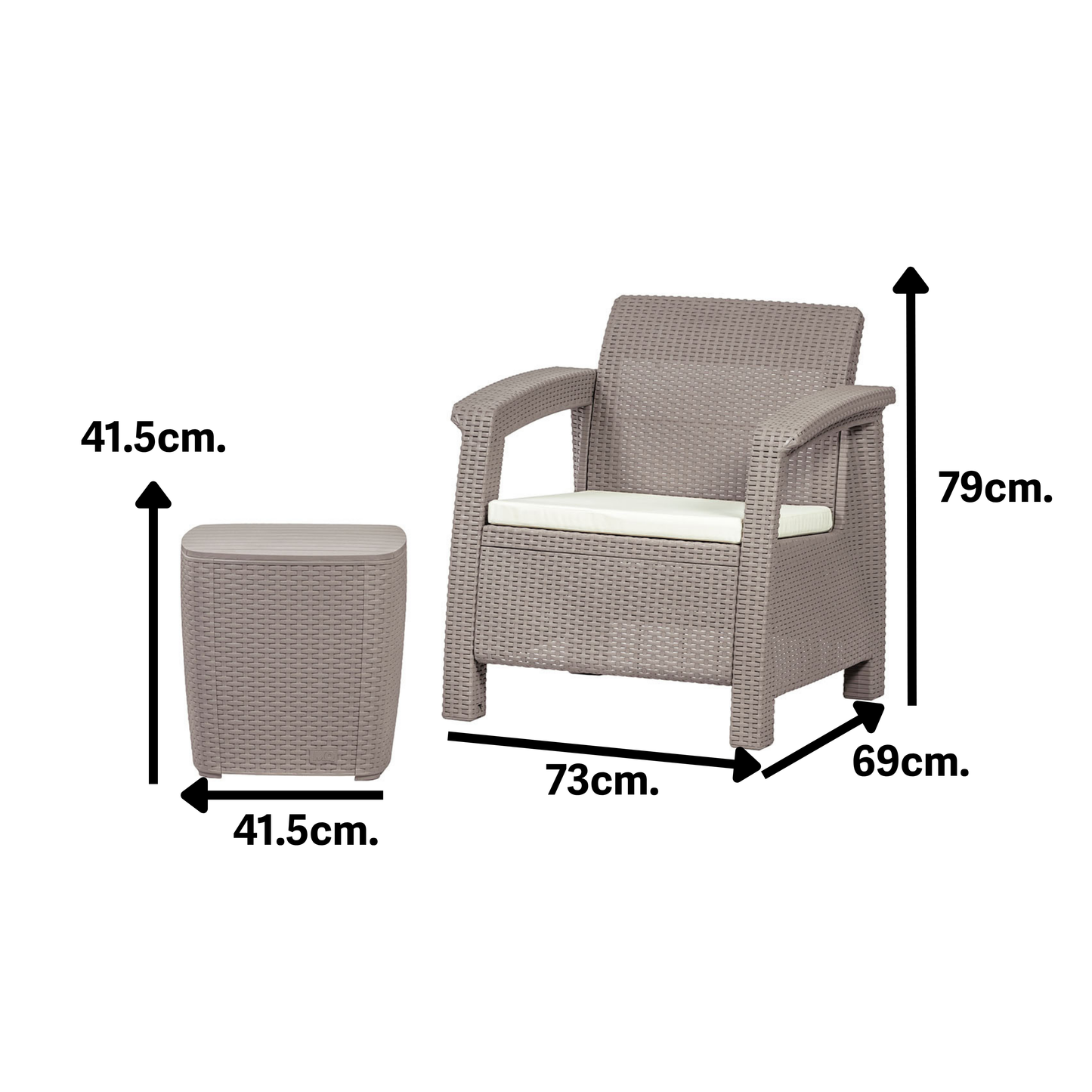 Set Tao para Exterior – Sala Lounge de 3 Piezas en Ratán Sintético