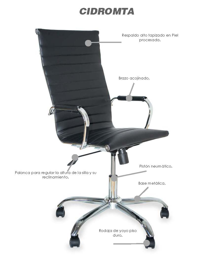 Silla Directiva Cidro Cromada Alta CIDROMTA