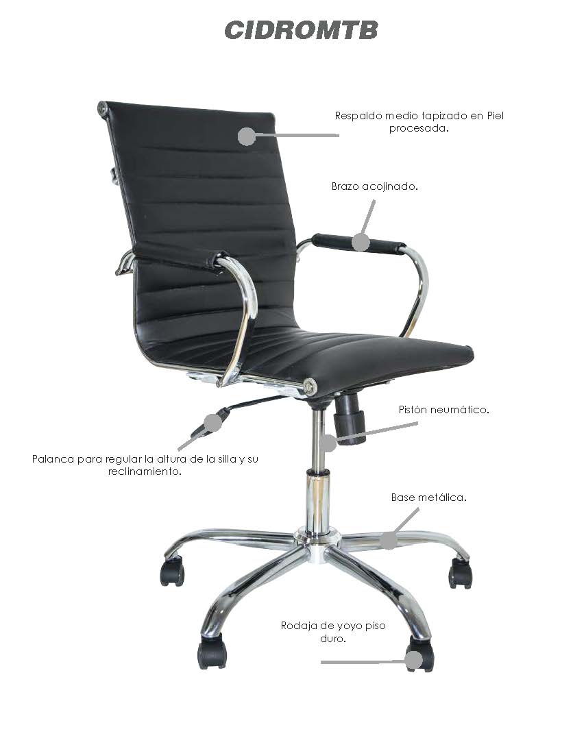 Silla Directiva Cidro Cromada Baja CIDROMTB