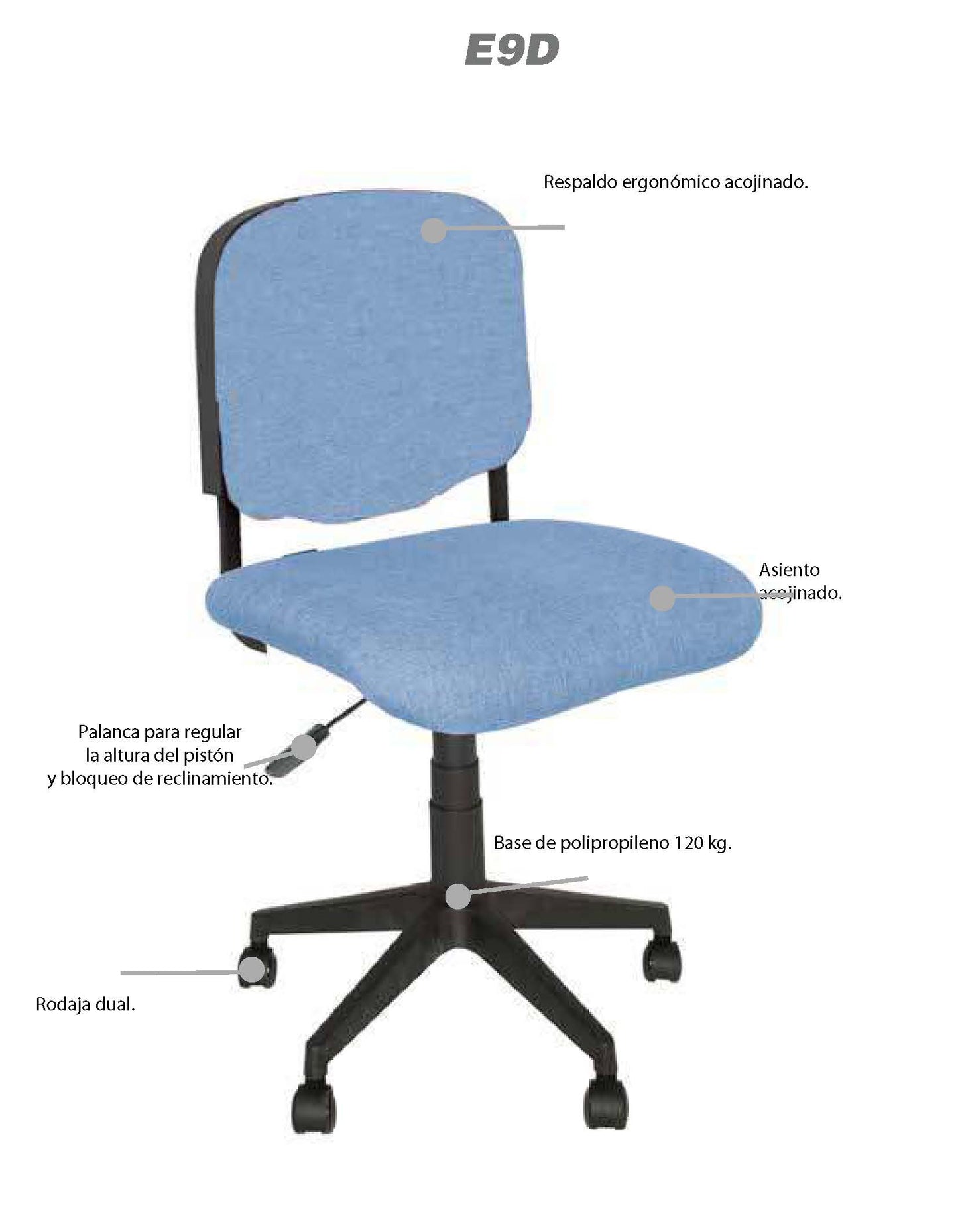 Silla Multiusos Wig sin Brazos E9D