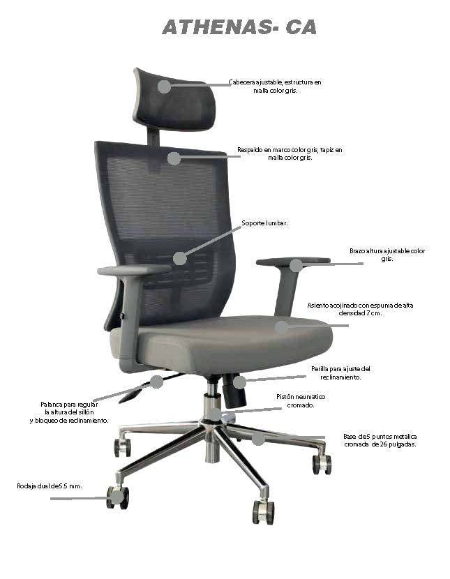 Silla Directiva Athenas con Cabecera