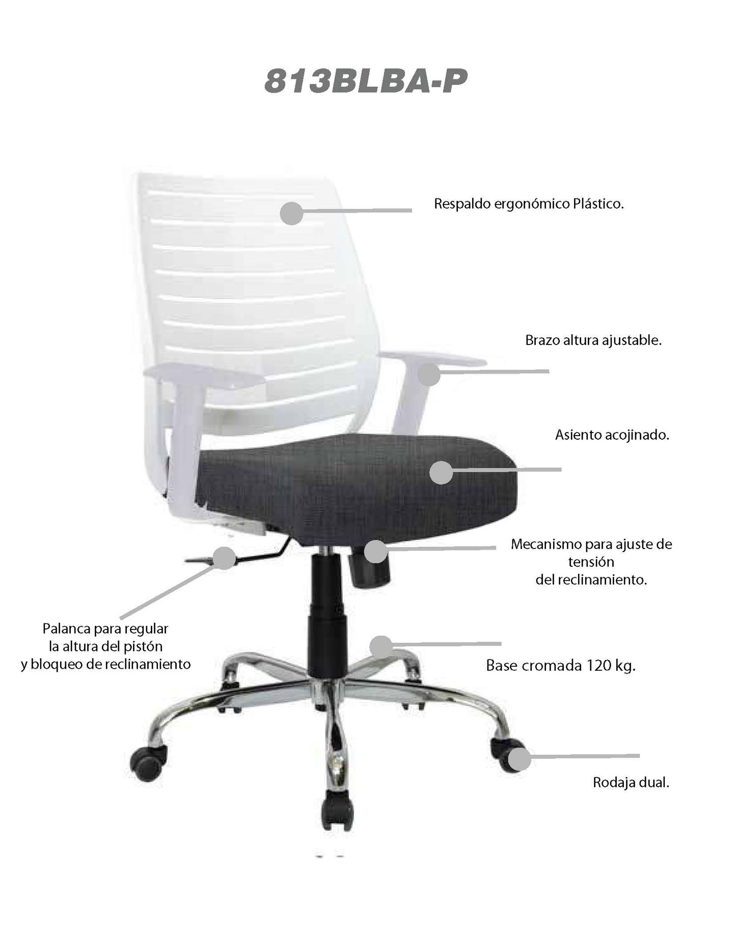 Silla Equinox Blanca 813BLBA
