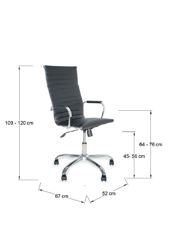 Silla Directiva Cidro Cromada Alta CIDROMTA