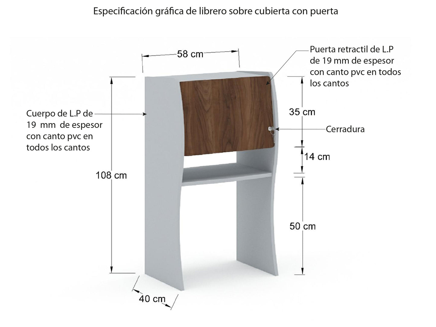 Librero sobre Cubierta LSC60