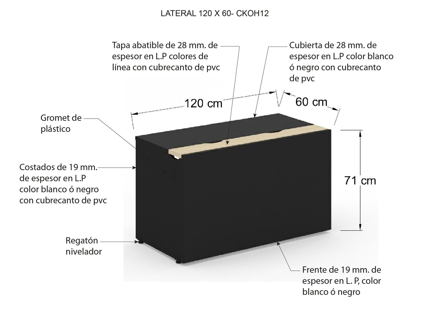 Lateral de Escritorio Koh (Complemento)