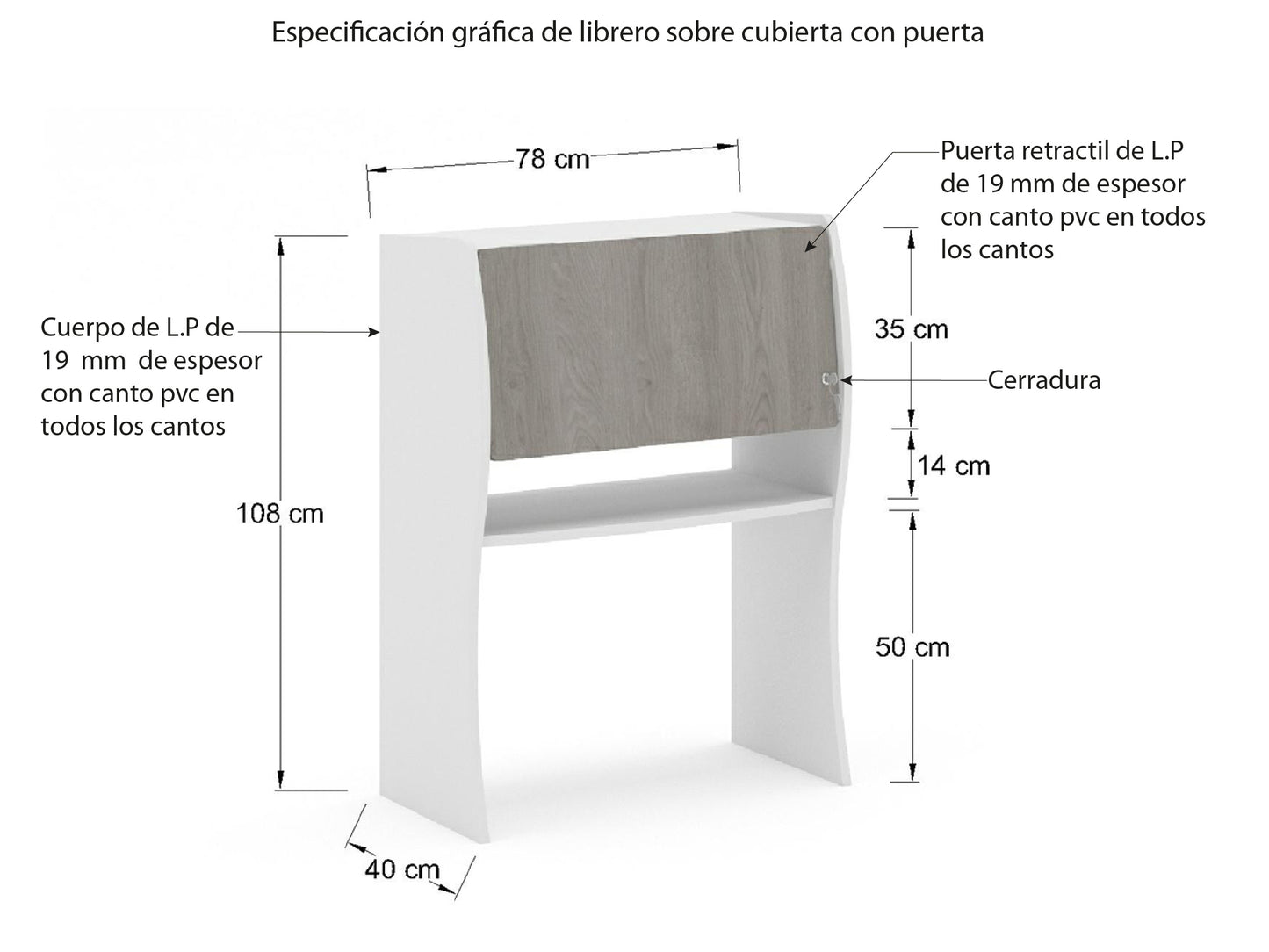 Librero sobre Cubierta LSC80