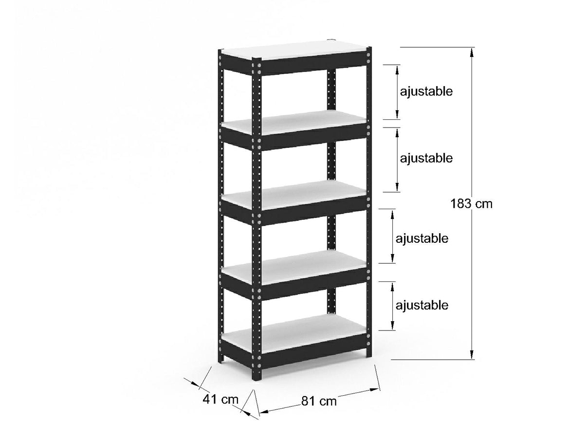 Anaquel Metálico Entrepaño en MDF BL AMDF8381