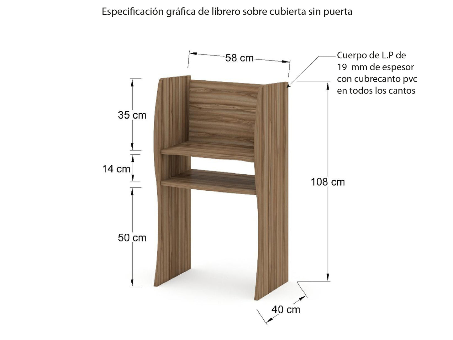 Librero sobre Cubierta LSA60