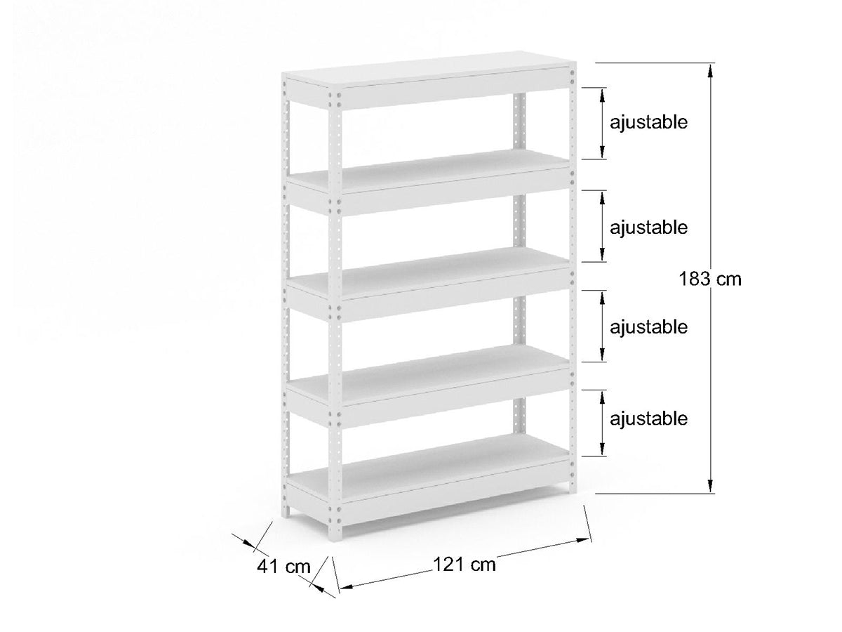 Anaquel Metálico Entrepaño En MDF BL AMDF8321