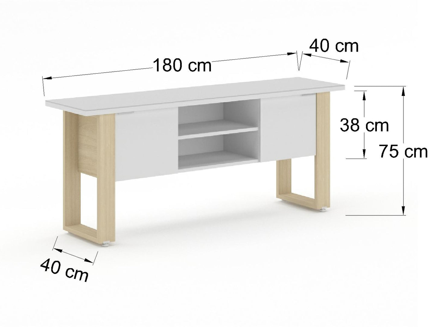 Credenza Ejecutiva Bohom-Atria con Puertas y Estantes