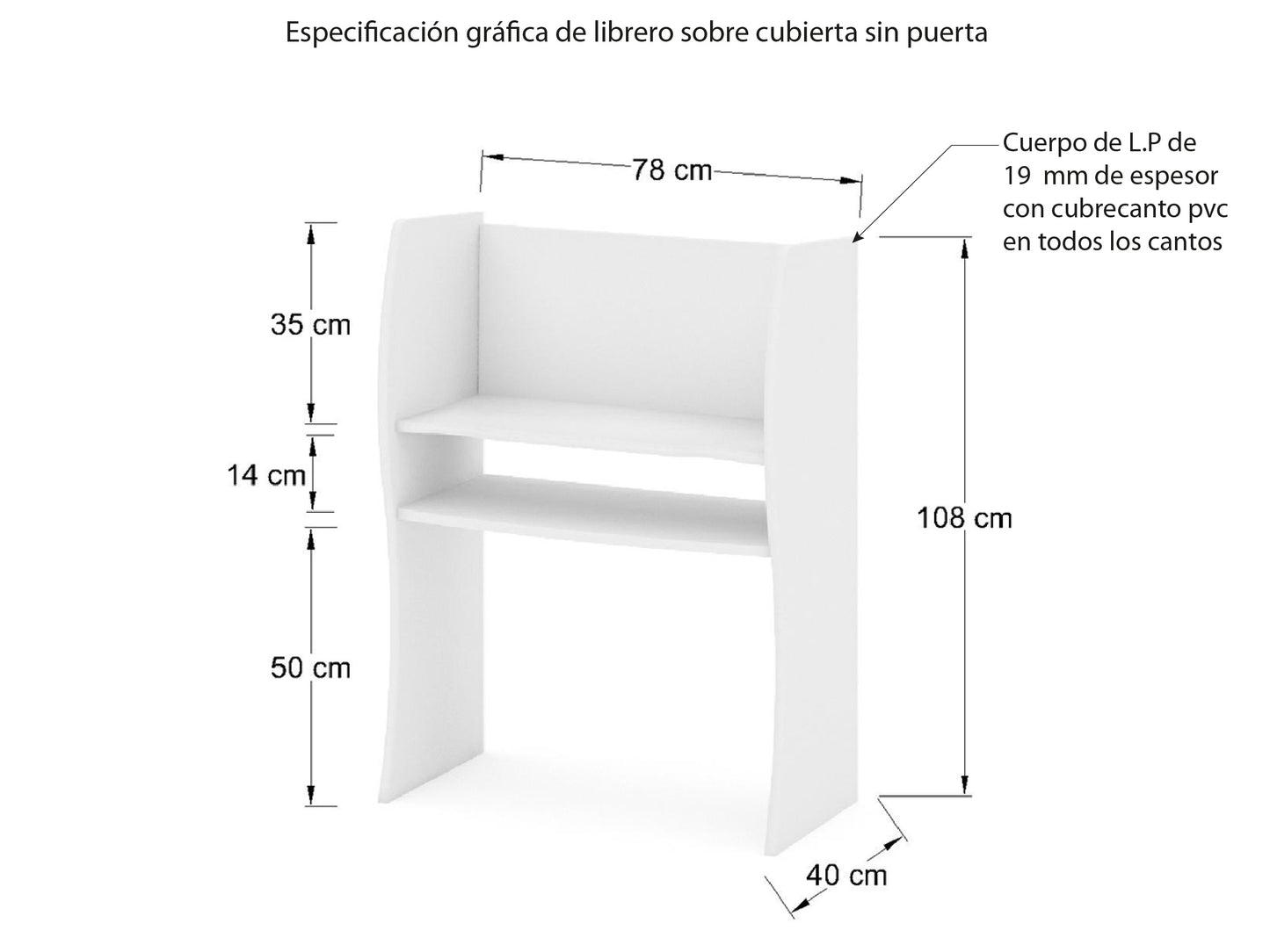 Librero sobre Cubierta LSA80