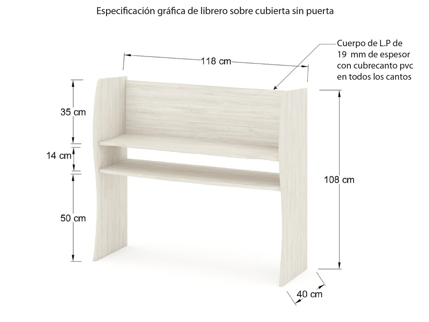 Librero sobre Cubierta LSA120