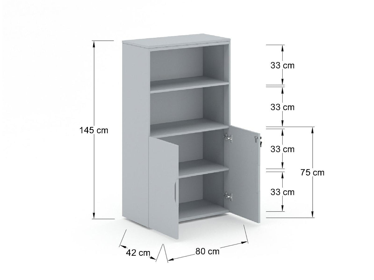 Librero Metálico Con Puertas L3ML74