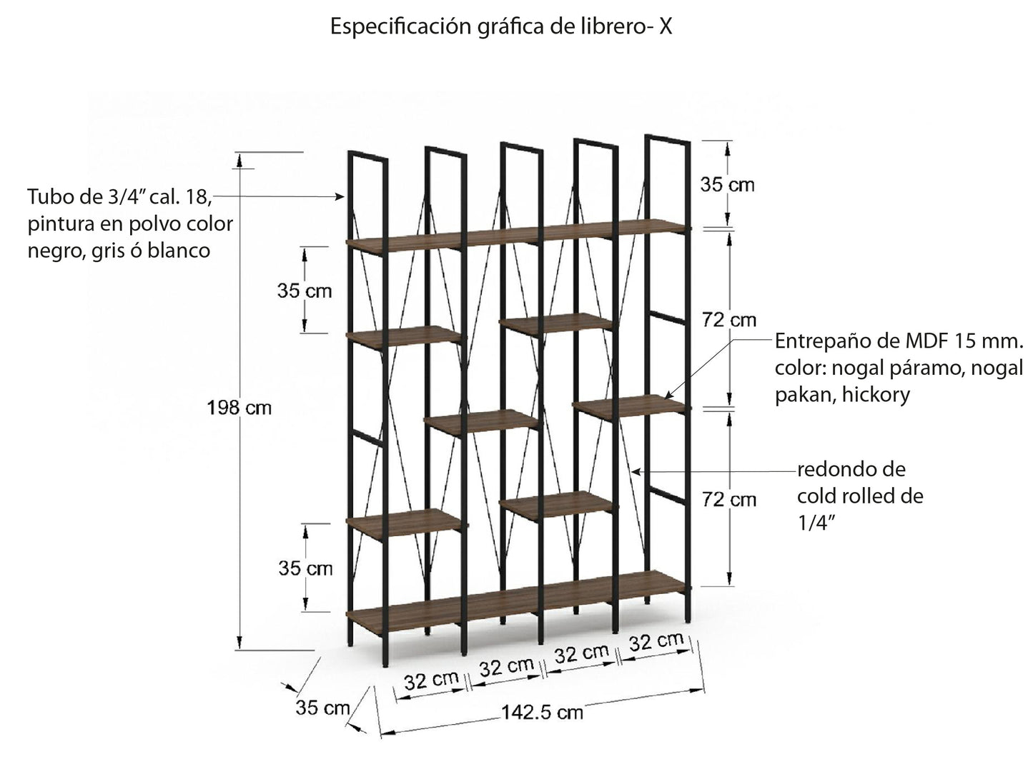 Librero de 8 Entrepaños LSO5