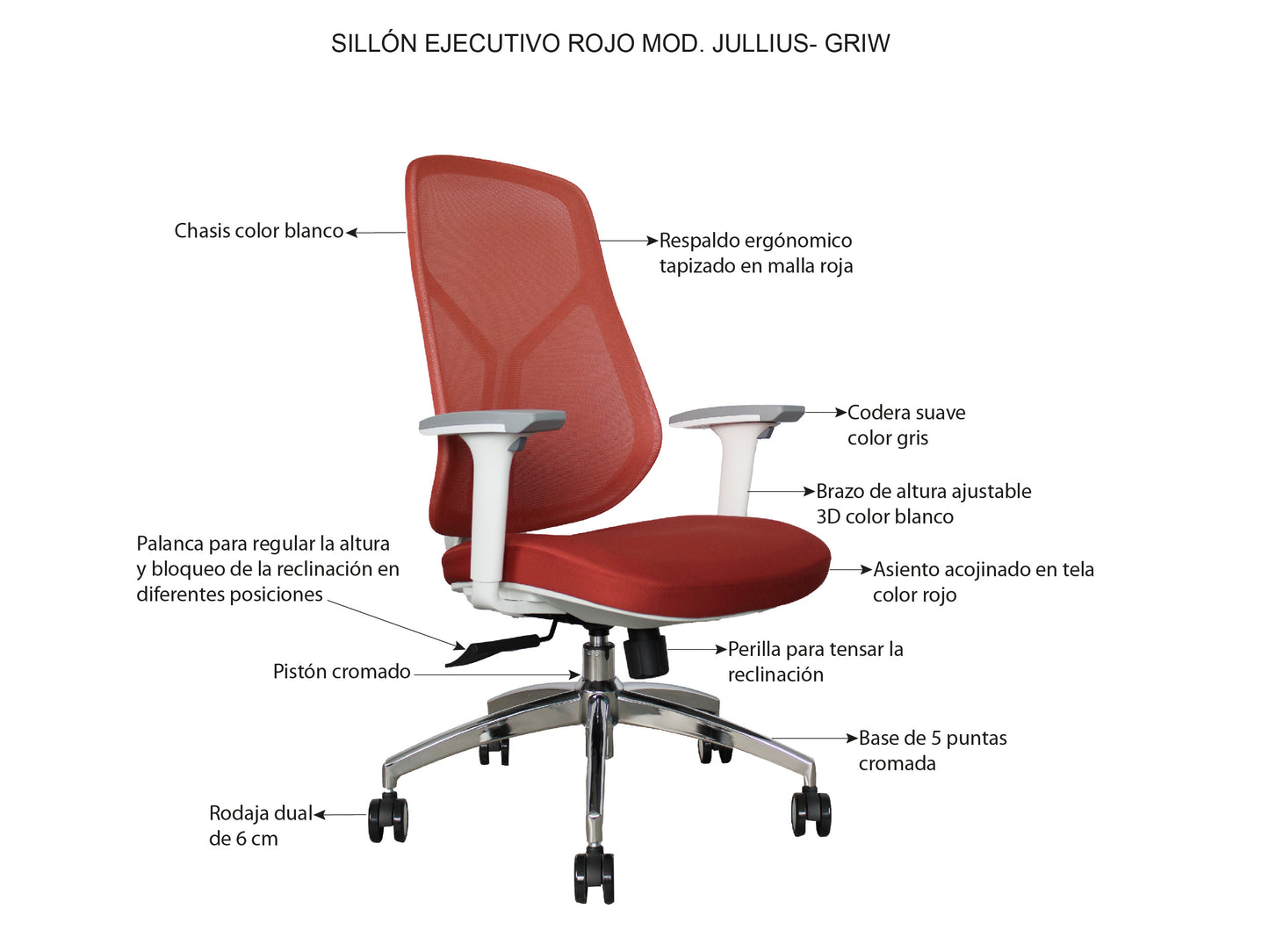 Silla Ejecutiva Julius Naranja