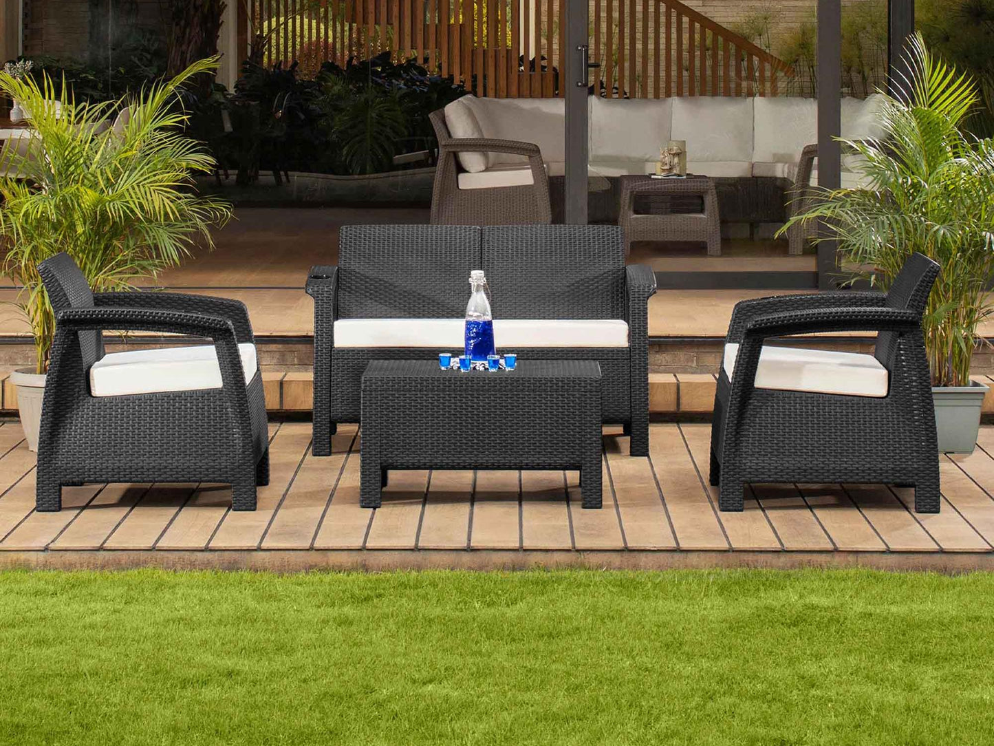 Set Luum para Exterior – Sala de 4 Piezas en Ratán Sintético