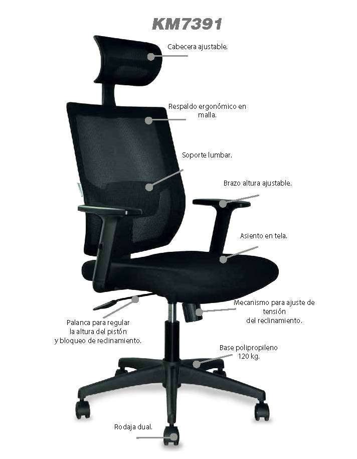 Silla Ejecutiva con Cabecera 7391